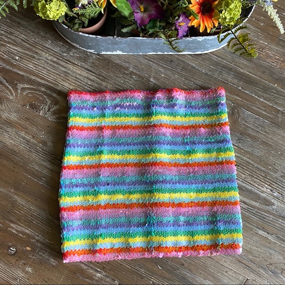 ASOS rainbow sequin mini skirt tube top